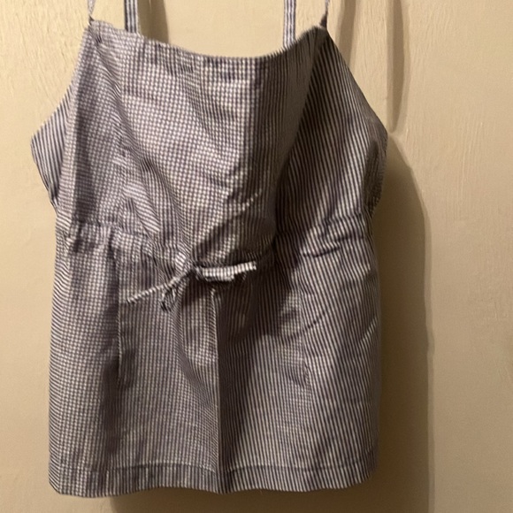 Polo/RalphLauren croptop. Strappy, w/drawstring bodice. Blue/white check.NWT. Lg - Picture 2 of 11